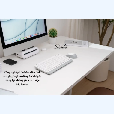 Bàn phím chuột không dây Meetion Mini5.000 Bluetooth 2.4GHz – Phím chống ồn, nhẹ