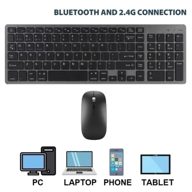 Bàn Phím Chuột Không Dây Mini K835 Pin Sạc Bluetooth 5.0/3.0 USB 2.4G Chống Ồn Tương Thích PC Laptop Smartphone Giá Ưu Đãi 380k