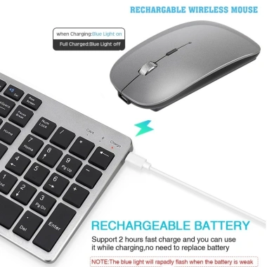Bàn Phím Chuột Không Dây Mini K835 Pin Sạc Bluetooth 5.0/3.0 USB 2.4G Chống Ồn Tương Thích PC Laptop Smartphone Giá Ưu Đãi 380k