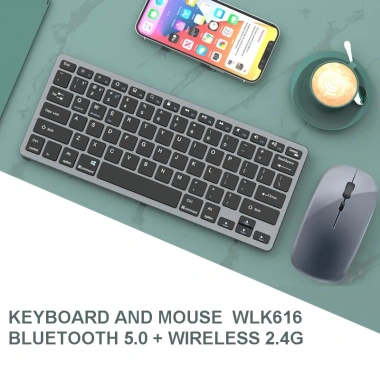 Bàn phím chuột không dây Mini W616 Bluetooth 5.0/3.0 USB 2.4G Silent, PC Laptop & Điện thoại – Giá 295.000₫