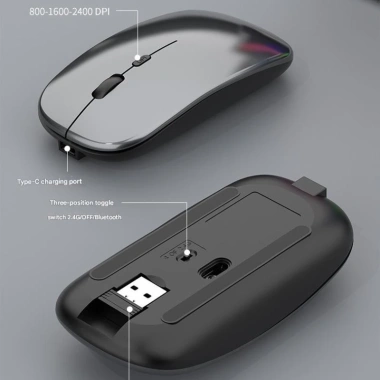 Bàn phím chuột không dây mini W909 pin sạc, đa kết nối Bluetooth 5.0/3.0 + USB 2.4G, giá 390.000₫