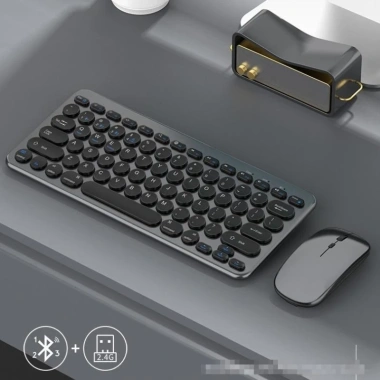 Bàn phím chuột không dây mini W909 pin sạc, đa kết nối Bluetooth 5.0/3.0 + USB 2.4G, giá 390.000₫