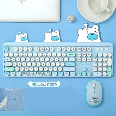 Bàn phím & chuột không dây MOFII Hello Bear USB 2.4G - Thiết kế gấu dễ thương, chính hãng, giảm còn 385.000₫ 3