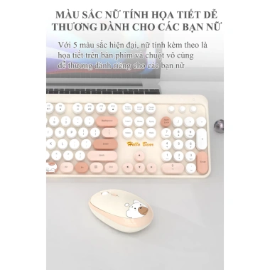 Bàn phím & chuột không dây MOFII Hello Bear USB 2.4G - Thiết kế gấu dễ thương, chính hãng, giảm còn 385.000₫ 6