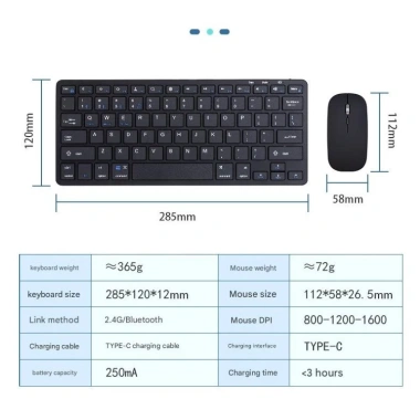Bàn phím chuột không dây W616C TypeC Bluetooth 5.0/3.0 USB 2.4G Giá 330.000₫ 6