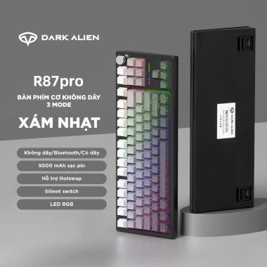 Bàn phím cơ AK82 2.4G/BT, có dây 87 phím Hot-swap, pin 5.000mAh RGB, 499.500 VND
