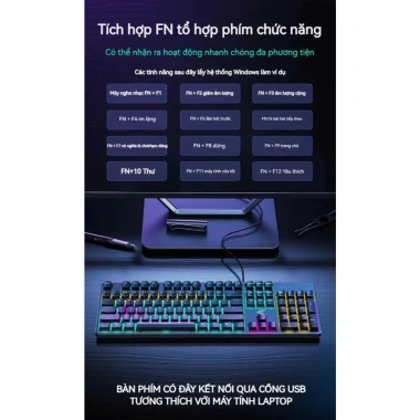 Bàn phím cơ AMG10 có dây full phím Gaming và làm việc, chỉ 299.000đ 7