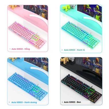 Bàn phím cơ AULA S2.022 PRO Gaming Full Size Blue Switch LED đa chế độ Giá rẻ 419.000 VND Chính hãng