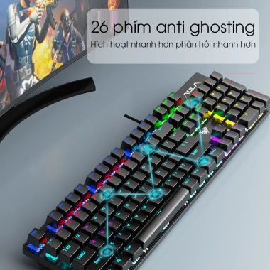 Bàn phím cơ AULA S2.022 PRO Gaming Full Size Blue Switch LED đa chế độ Giá rẻ 419.000 VND Chính hãng
