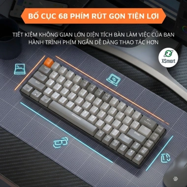 Bàn Phím Cơ Bluetooth K68BT Red Switch Hotswap - Gõ Cực Nhanh, Không Dây, Giá 619k