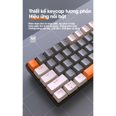 Bàn Phím Cơ Bluetooth Không Dây K68BT Red Switch Hotswap - Kết Nối PC, Phone, Tablet, Giá Ưu Đãi 462k