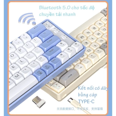 Bàn Phím Cơ Bluetooth LANGTU GK85 - Không Dây, 3 Chế Độ Kết Nối, Đèn LED D01, Giá Ưu Đãi 689.000 VND