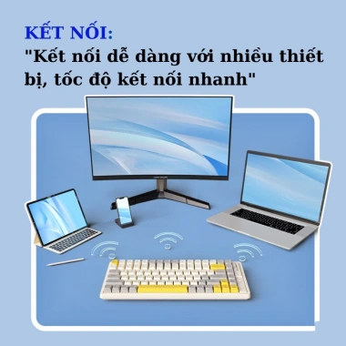 Bàn Phím Cơ Bluetooth LANGTU GK85 - Không Dây, 3 Chế Độ Kết Nối, Đèn LED D01, Giá Ưu Đãi 689.000 VND