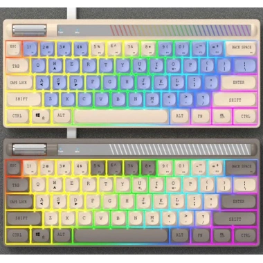 Bàn phím có dây K81 giả cơ gaming – Đèn LED 7 màu, núm xoay và nút vặn âm lượng, 149k
