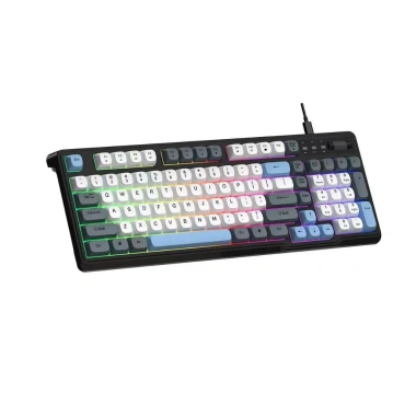 Bàn phím có dây K81 giả cơ gaming – Đèn LED 7 màu, núm xoay và nút vặn âm lượng, 149k
