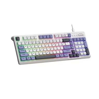 Bàn phím có dây K81 giả cơ gaming – Đèn LED 7 màu, núm xoay và nút vặn âm lượng, 149k