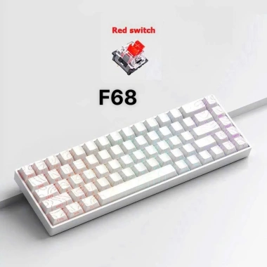 Bàn phím cơ F68 trục đỏ 68 phím LED rainbow đa chế độ - Lý tưởng cho văn phòng và game, giá 296k