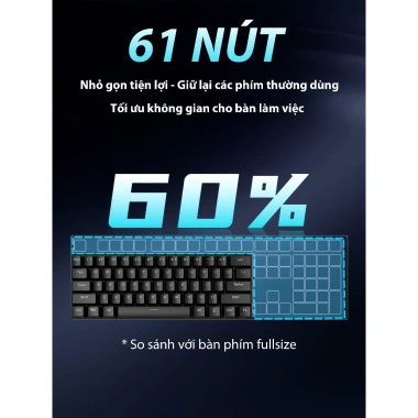 Bàn Phím Cơ GK23 3 Mode Bluetooth + 2.4G, 61 Phím Hotswap 5 Pin, LED RGB – 300.000₫ 2