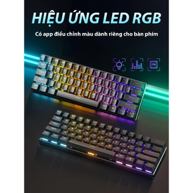 Bàn Phím Cơ GK23 3 Mode Bluetooth + 2.4G, 61 Phím Hotswap 5 Pin, LED RGB – 300.000₫ 3