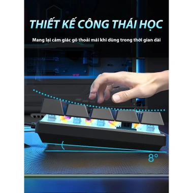 Bàn Phím Cơ GK23 3 Mode Bluetooth + 2.4G, 61 Phím Hotswap 5 Pin, LED RGB – 300.000₫ 6