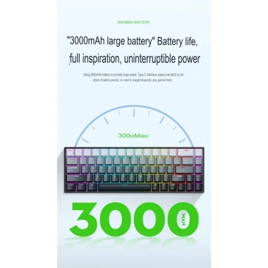 Bàn phím cơ K68 Bluetooth không dây - Hotswap 5 pin, pin sạc, LEG RGB, APP Marco - 529.000₫ 3