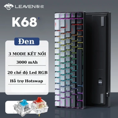 Bàn phím cơ K68 Bluetooth không dây - Hotswap 5 pin, pin sạc, LEG RGB, APP Marco - 529.000₫ 10
