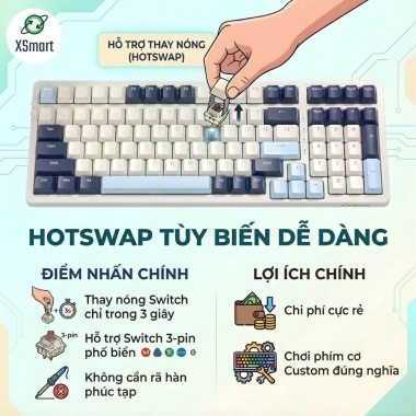 Bàn Phím Cơ Không Dây K8BT BT5.0 Hotswap Red Switch LED Gõ Êm Lót Foam Giá 881k 6