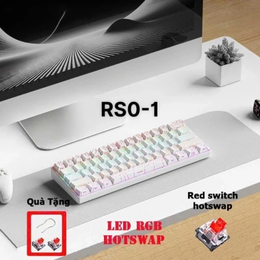 Bàn phím cơ không dây RS01 3 mode Dành cho văn phòng và game, hoàn tiền 100%