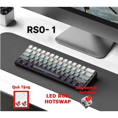Bàn phím cơ không dây RS01 3 mode Dành cho văn phòng và game, hoàn tiền 100%