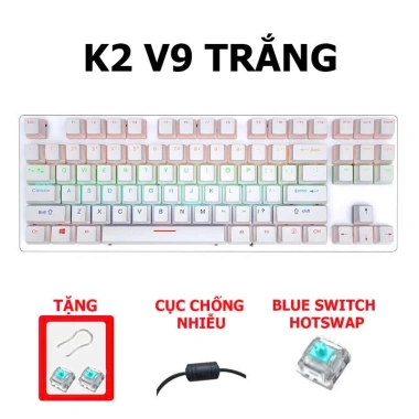 Bàn phím cơ Q82 V9 Tiroshi Hot Swappable Red Switch, núm âm lượng, LED đa màu, 299.000₫ 8 Bàn phím cơ Q82 V9 Tiroshi Hot Swappable Red Switch, núm âm lượng, LED đa màu, 299.000₫ 8