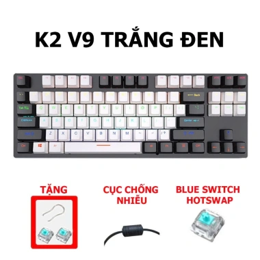 Bàn phím cơ Q82 V9 Tiroshi Hot Swappable Red Switch, núm âm lượng, LED đa màu, 299.000₫ 9 Bàn phím cơ Q82 V9 Tiroshi Hot Swappable Red Switch, núm âm lượng, LED đa màu, 299.000₫ 9