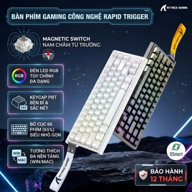 Bàn Phím Cơ Shark X68 HE - Polling 8KHz, LED RGB, Mạch Xuôi, Giá 1.090.000₫ 2