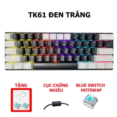 Bàn phím cơ Tiroshi mini rút gọn LED Rainbow, dùng cho laptop và PC, chỉ 288.999đ
