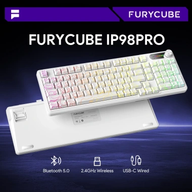 Bàn phím FURYCUBE IP98 PRO Bluetooth/USB, LED RGB, Smart Knob, Keycap PBT cao cấp, không ồn - Giá chỉ 469.000₫ 2