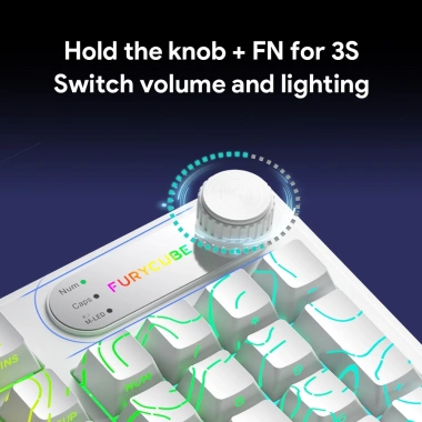 Bàn phím FURYCUBE IP98 PRO Bluetooth/USB, LED RGB, Smart Knob, Keycap PBT cao cấp, không ồn - Giá chỉ 469.000₫ 4