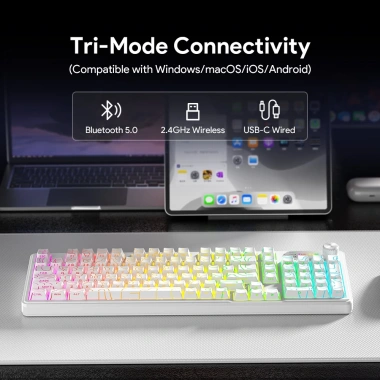 Bàn phím FURYCUBE IP98 PRO Bluetooth/USB, LED RGB, Smart Knob, Keycap PBT cao cấp, không ồn - Giá chỉ 469.000₫ 5