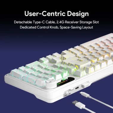 Bàn phím FURYCUBE IP98 PRO Bluetooth/USB, LED RGB, Smart Knob, Keycap PBT cao cấp, không ồn - Giá chỉ 469.000₫ 9