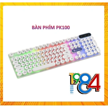 Bàn phím gaming giả cơ PANTSAN PK100 trắng có dây, nút tròn, LED 7 màu thiết kế cực đẹp 5