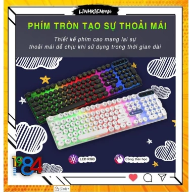 Bàn phím gaming giả cơ YINDIAO PK100 có dây, nút tròn, LED RGB, chống nước, Game & Văn phòng 2