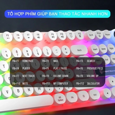 Bàn phím gaming giả cơ YINDIAO PK100 có dây, nút tròn, LED RGB, chống nước, Game & Văn phòng 4
