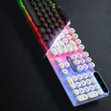 Bàn phím gaming giả cơ YINDIAO PK100 có dây, nút tròn, LED RGB, chống nước, Game & Văn phòng 5