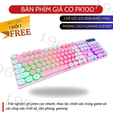Bàn phím gaming giả cơ YINDIAO PK100 có dây, nút tròn, LED RGB, chống nước, Game & Văn phòng 6
