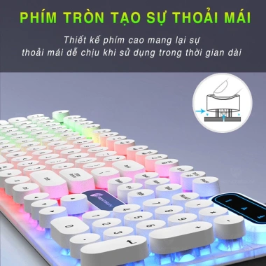 Bàn phím gaming giả cơ YINDIAO PK100 có dây, nút tròn, LED RGB, chống nước, Game & Văn phòng 7
