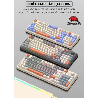 Bàn Phím Gaming LED ZiyouLang K82 Phím Êm Giảm Ồn Núm Xoay Cao Cấp 3 Bàn Phím Gaming LED ZiyouLang K82 Phím Êm Giảm Ồn Núm Xoay Cao Cấp 3