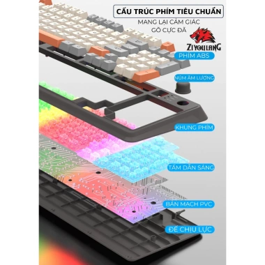 Bàn Phím Gaming LED ZiyouLang K82 Phím Êm Giảm Ồn Núm Xoay Cao Cấp 4 Bàn Phím Gaming LED ZiyouLang K82 Phím Êm Giảm Ồn Núm Xoay Cao Cấp 4