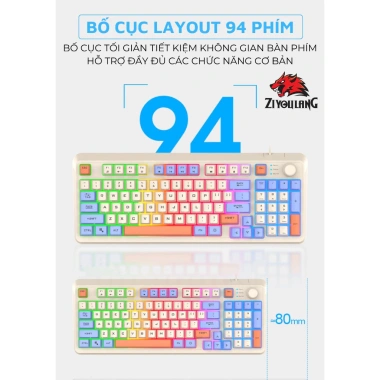 Bàn Phím Gaming LED ZiyouLang K82 Phím Êm Giảm Ồn Núm Xoay Cao Cấp 5 Bàn Phím Gaming LED ZiyouLang K82 Phím Êm Giảm Ồn Núm Xoay Cao Cấp 5