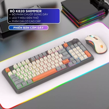 Bàn Phím Gaming LED ZiyouLang K82 Phím Êm Giảm Ồn Núm Xoay Cao Cấp