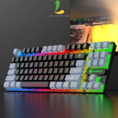 Bàn phím gaming XUNFOX K82/K10/K820 có dây công thái học LED Rainbow - Giá 219.000đ 6