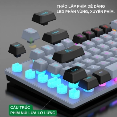 Bàn phím gaming XUNFOX K82/K10/K820 có dây công thái học LED Rainbow - Giá 219.000đ 8
