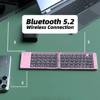 Bàn phím gấp mỏng Bluetooth 5.2, gập lại đa thiết bị, không dây - Giá 363.000đ